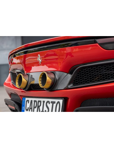 Capristo Carbonblenden mit Endrohren für Ferrari 296 CAPRISTO GTB / GTS, 488 kW / 663 PS