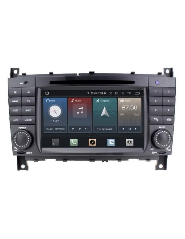 TAFFIO Android Autoradio 7" Touchscreen GPS Navi CarPlay für Mercedes Benz C-Klasse (W203) / G-Klasse (W463)