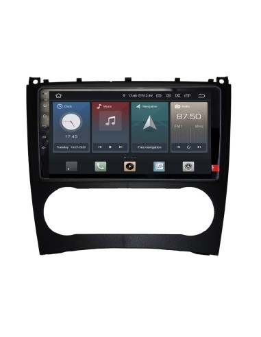 TAFFIO Android Autoradio 9" Touchscreen GPS Navi CarPlay für Mercedes Benz C-Klasse (203) MOPF